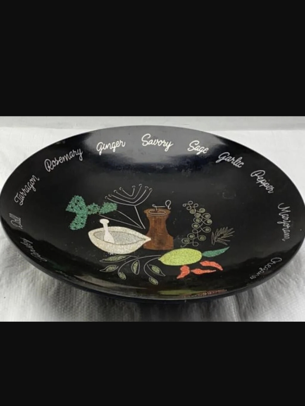 VINTAGE Midcentury COUROC Of Monterey "Spice Of Life" Serving Bowl - COLLECTIBLE